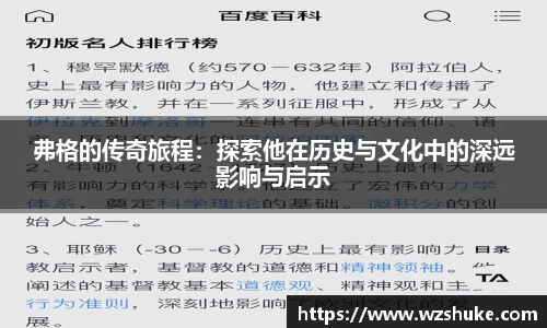 弗格的传奇旅程：探索他在历史与文化中的深远影响与启示